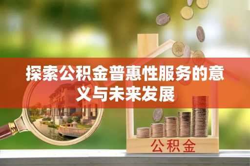 狮子探索公积金普惠性服务的意义与未来发展