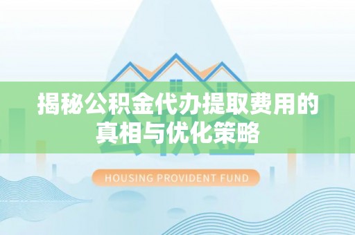 狮子揭秘公积金代办提取费用的真相与优化策略